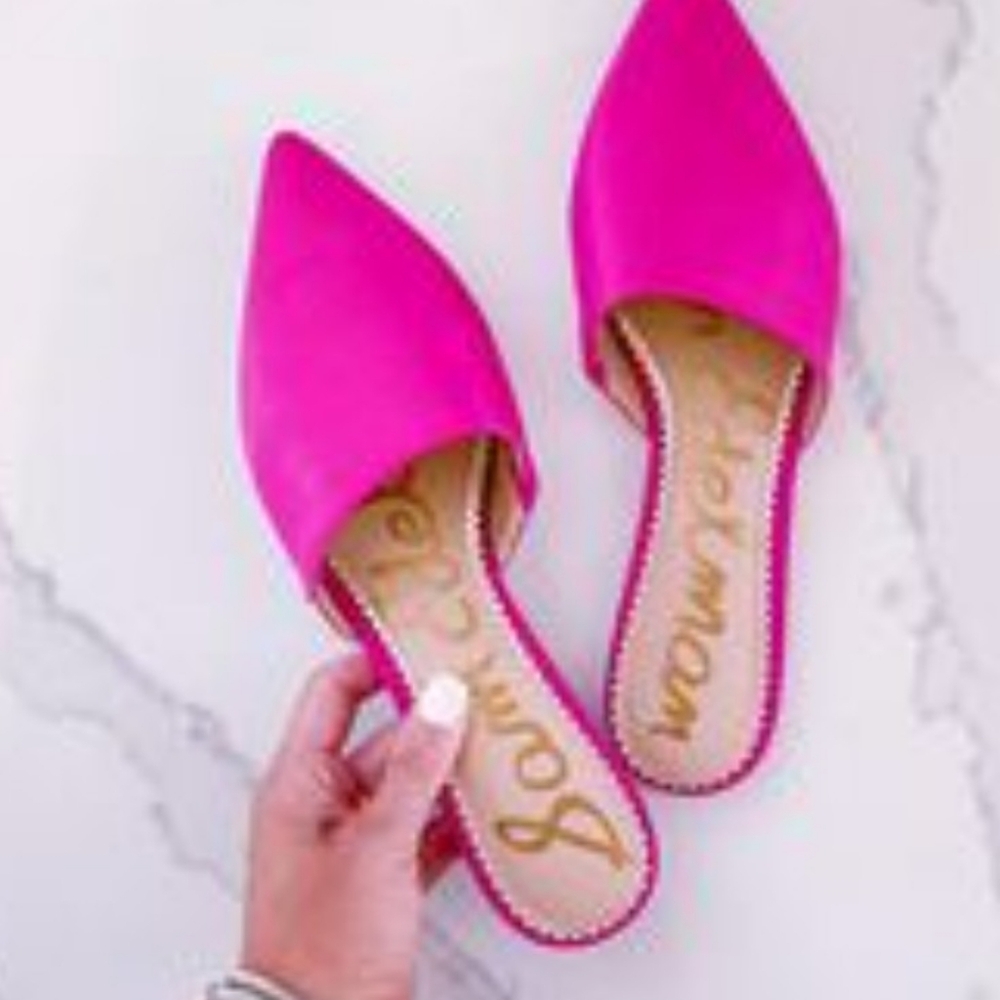 Sam Edelman Hot Pink Pointed Toe Mules - Picture 8 of 8